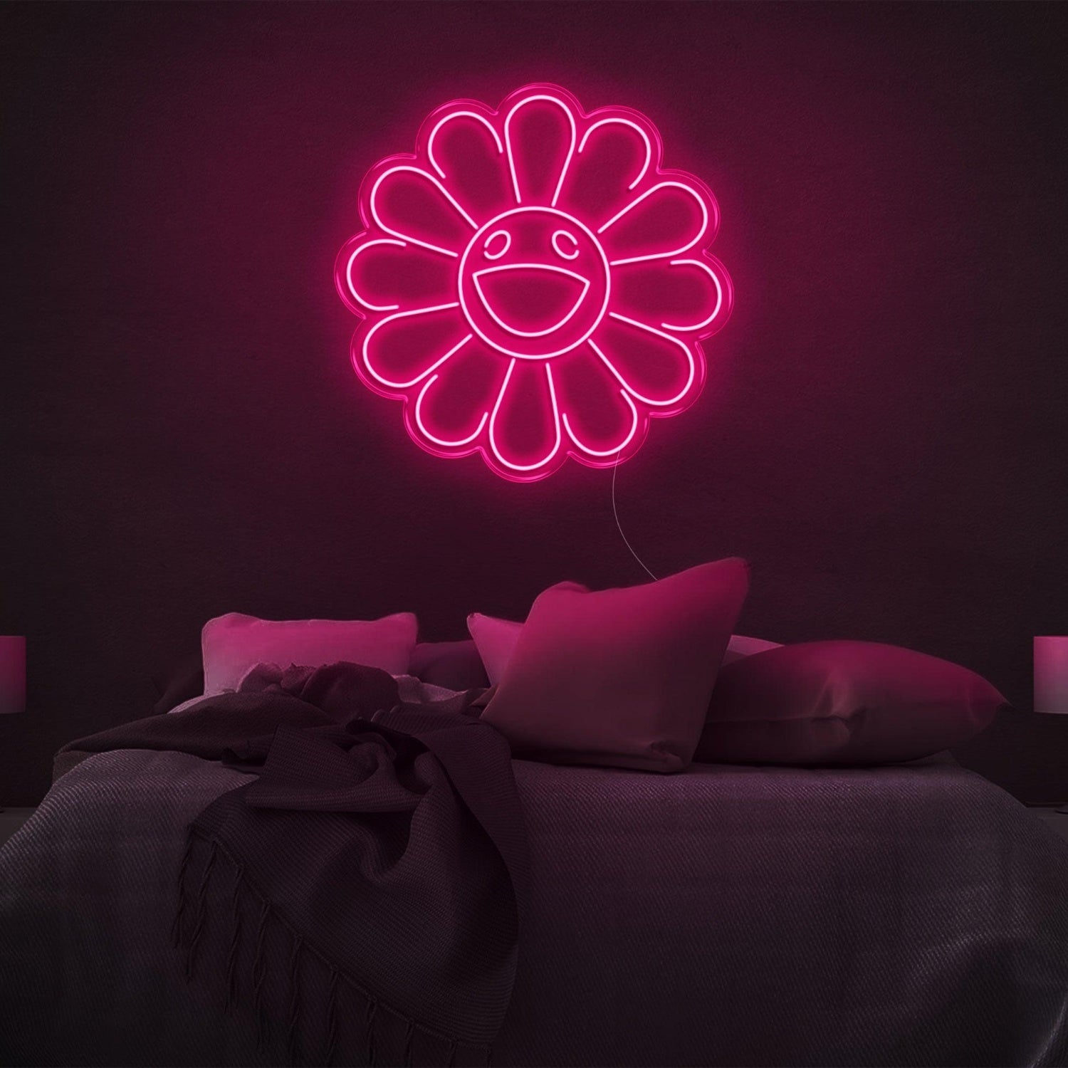 Warm Yellow Smiling Flower Led Neon Sign For Bedroom Wall Decor | Shineneon