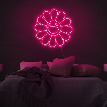 Warm Yellow Smiling Flower Led Neon Sign For Bedroom Wall Decor | Shineneon