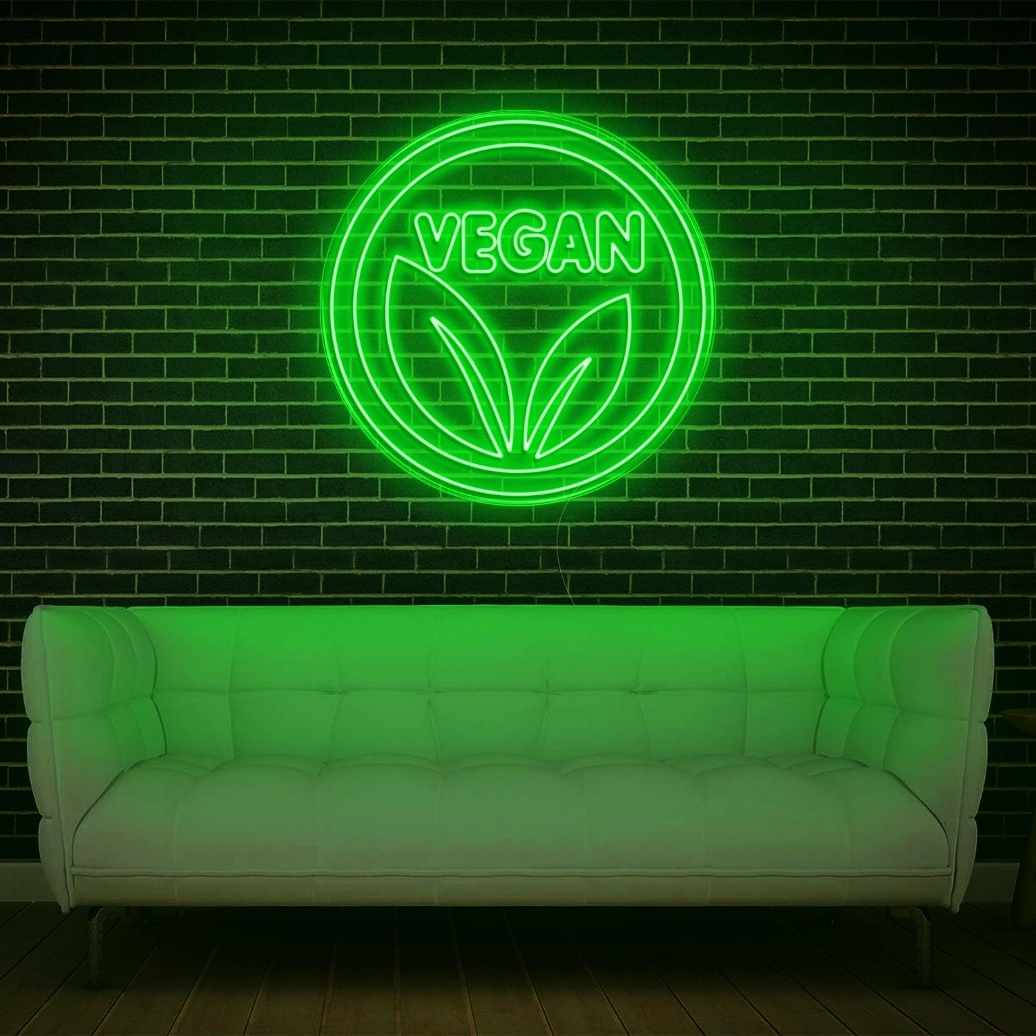 Warm Yellow Vegan Leaf Led Neon Sign For Restaurant Home Decor | Shineneon