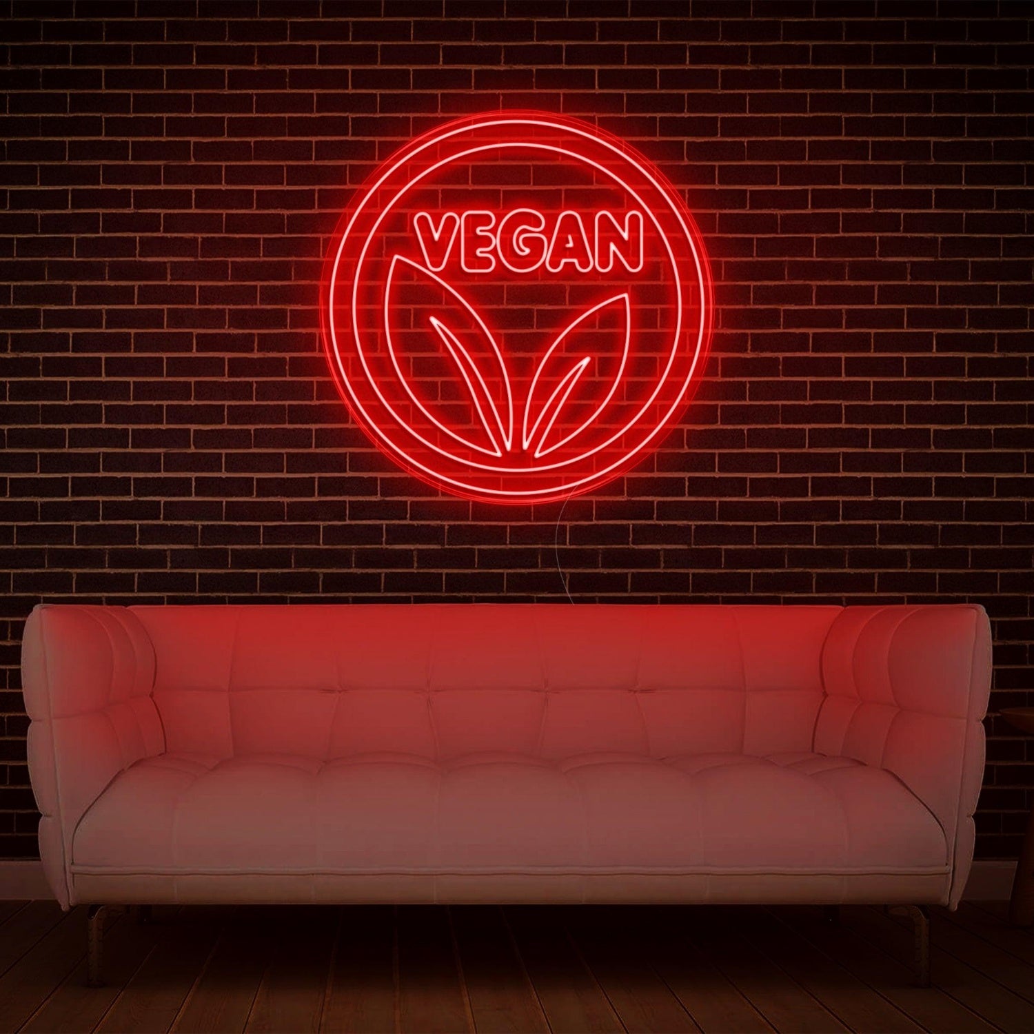 Warm Yellow Vegan Leaf Led Neon Sign For Restaurant Home Decor | Shineneon