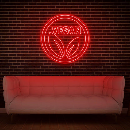Warm Yellow Vegan Leaf Led Neon Sign For Restaurant Home Decor | Shineneon