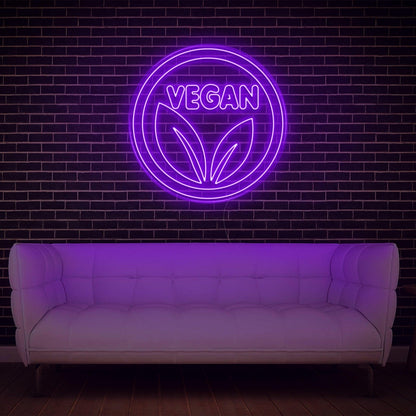 Warm Yellow Vegan Leaf Led Neon Sign For Restaurant Home Decor | Shineneon