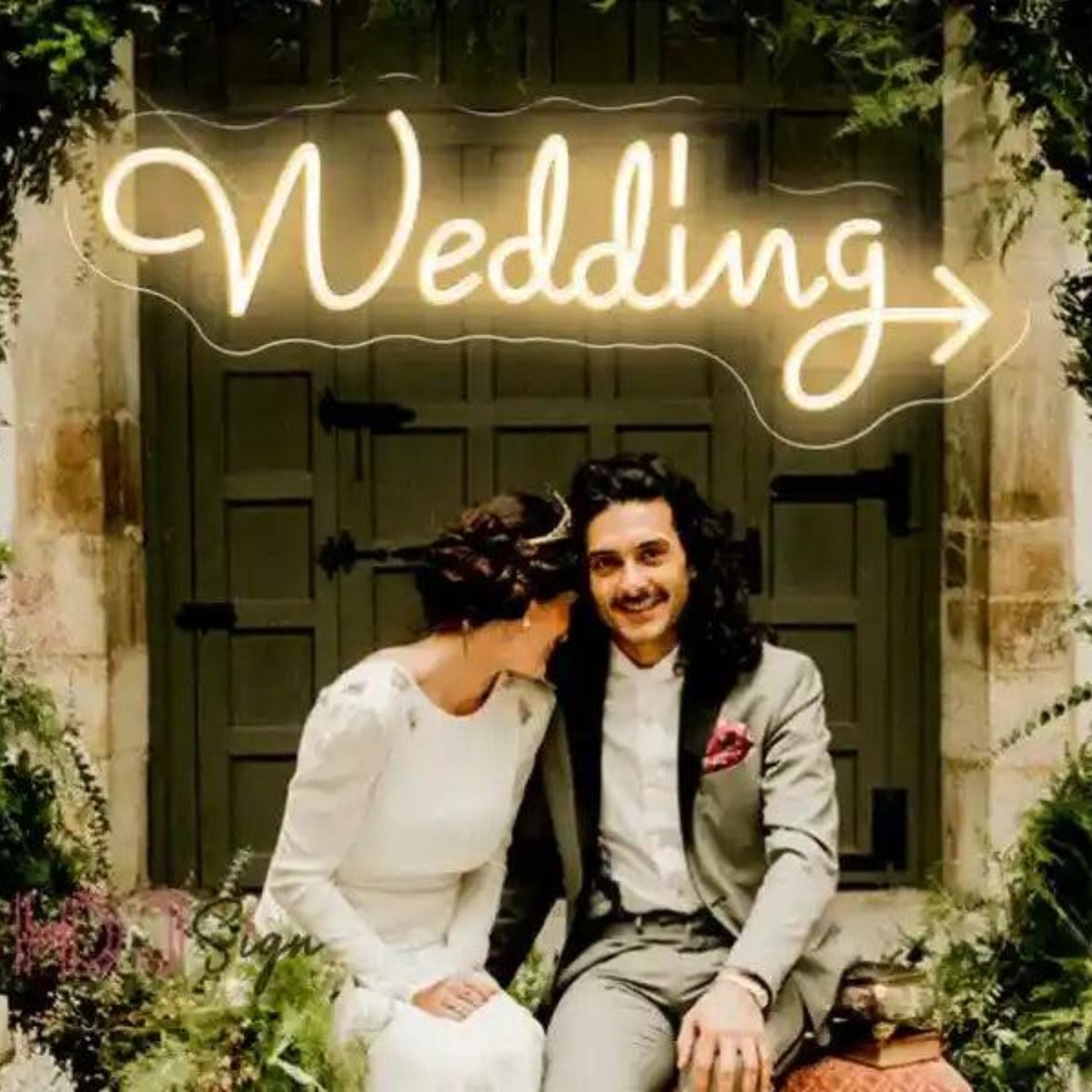 Warm Yellow Wedding Arrow Led Neon Sign For Outdoor Romantic Decor | Shineneon