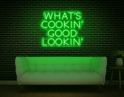 Warm Yellow Whats Cookin Good Lookin Led Neon Sign For Kitchen Home Decor | Shineneon