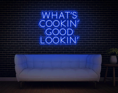 Warm Yellow Whats Cookin Good Lookin Led Neon Sign For Kitchen Home Decor | Shineneon