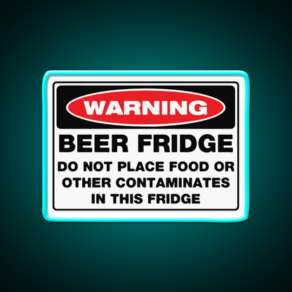 Warning Beer Fridge Beer Bar Decor Led Neon Sign Rgb Color - Size and dimension reference