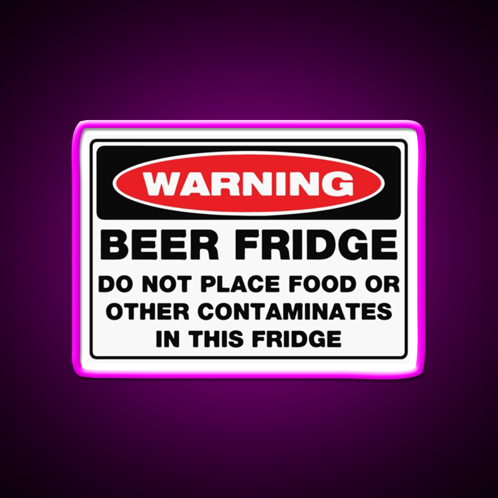 Warning Beer Fridge Beer Bar Decor Led Neon Sign Rgb Color - Neon sign mounted on wall in room