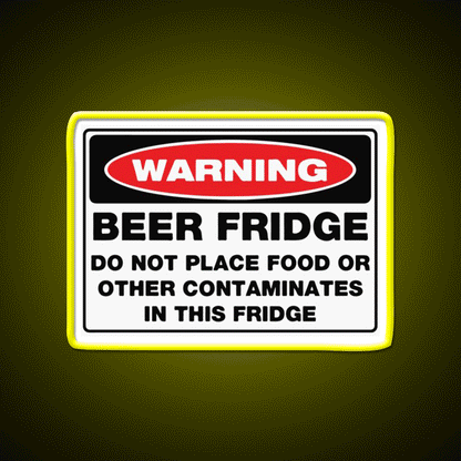 Warning Beer Fridge Beer Bar Decor Led Neon Sign Rgb Color - Custom LED neon sign front view