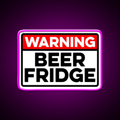 Warning Beer Fridge Drinks Cocktail Bar Decor Led Neon Sign Rgb Color - Neon sign mounted on wall in room