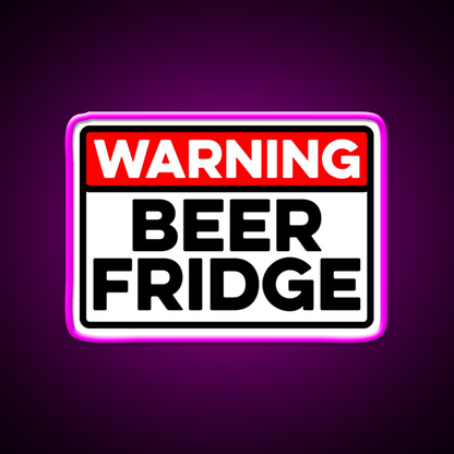 Warning Beer Fridge Drinks Cocktail Bar Decor Led Neon Sign Rgb Color - Shineneon