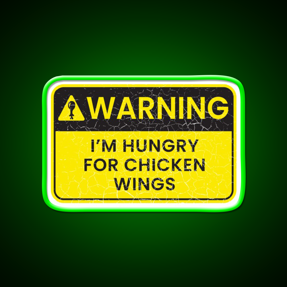 Warning Im Hungry For Chicken Wings Man Cave Bar Led Neon Sign Rgb Color
