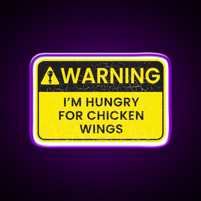Warning Im Hungry For Chicken Wings Man Cave Bar Led Neon Sign Rgb Color