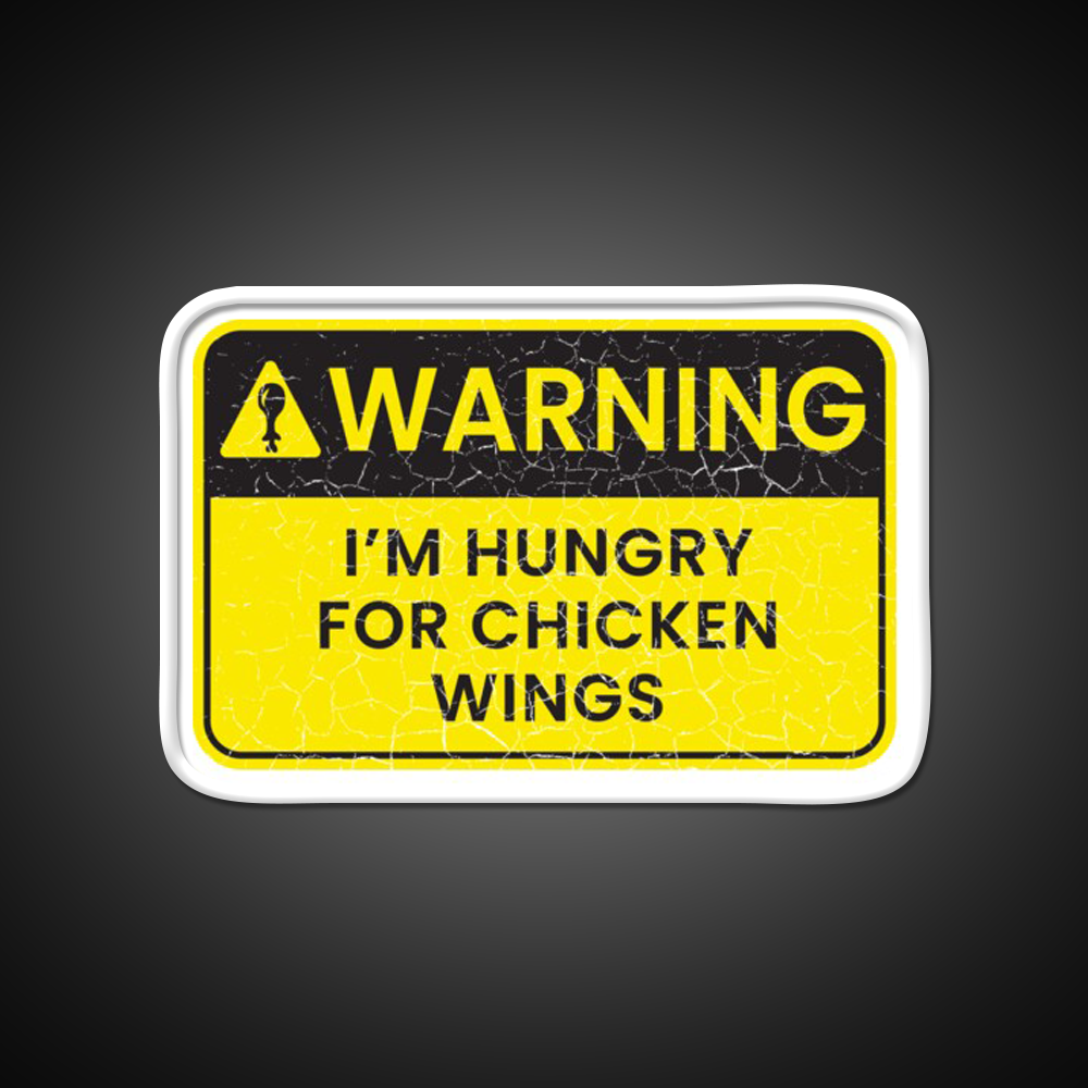 Warning Im Hungry For Chicken Wings Man Cave Bar Led Neon Sign Rgb Color