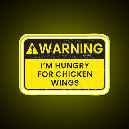 Warning Im Hungry For Chicken Wings Man Cave Bar Led Neon Sign Rgb Color
