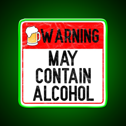Warning May Contain Alcohol Beer Bar Decor Led Neon Sign Rgb Color - LED neon sign view 8