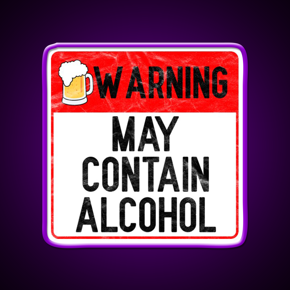 Warning May Contain Alcohol Beer Bar Decor Led Neon Sign Rgb Color - LED neon sign view 9