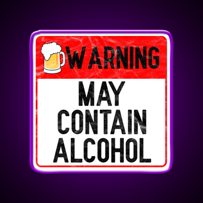 Warning May Contain Alcohol Beer Bar Decor Led Neon Sign Rgb Color - LED neon sign view 9