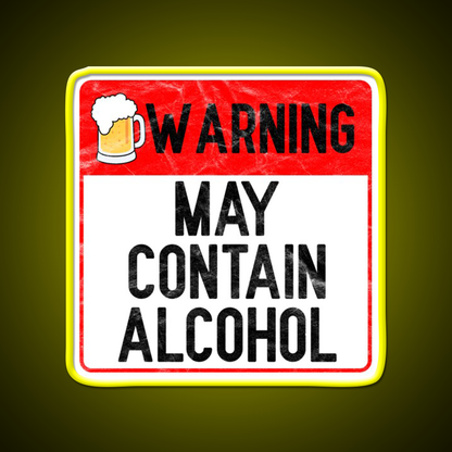Warning May Contain Alcohol Beer Bar Decor Led Neon Sign Rgb Color - LED neon sign view 7