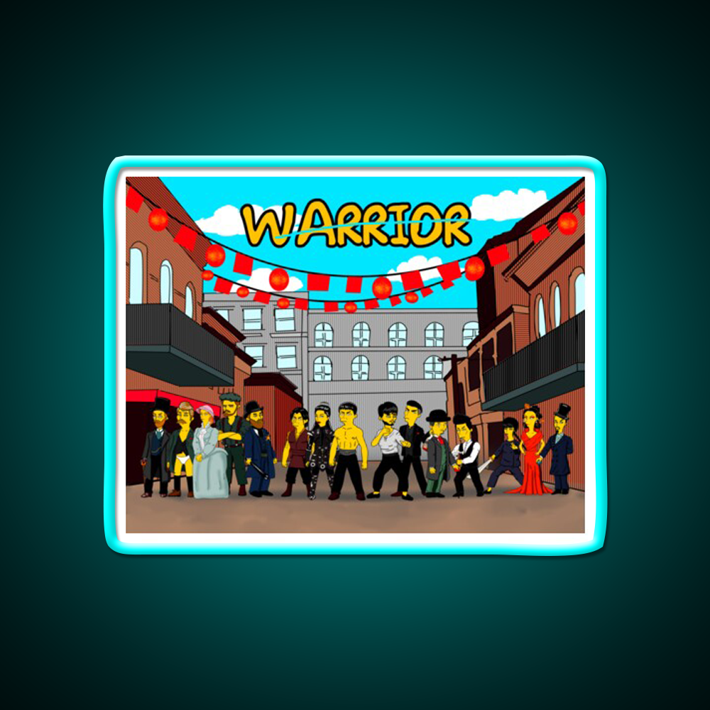 Warriors Of Chinatown Awesome Tv Show Artwork Asian Cultural Led Neon Sign Rgb Color - Size and dimension reference