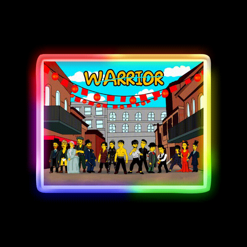 Warriors Of Chinatown Awesome Tv Show Artwork Asian Cultural Led Neon Sign Rgb Color - LED neon sign close-up detail