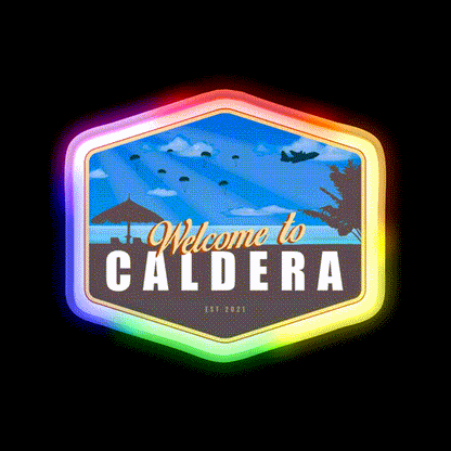 Warzone Welcome To Caldera Welcome Led Neon Sign Open Sign Rgb Color - LED neon sign close-up detail