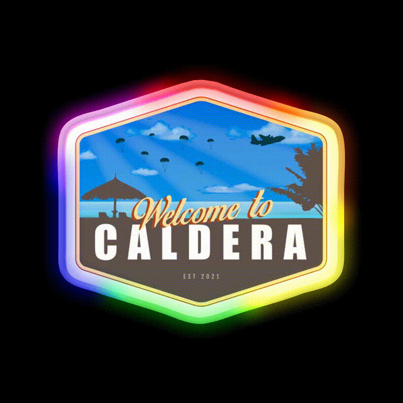 Warzone Welcome To Caldera Welcome Led Neon Sign Open Sign Rgb Color - LED neon sign close-up detail