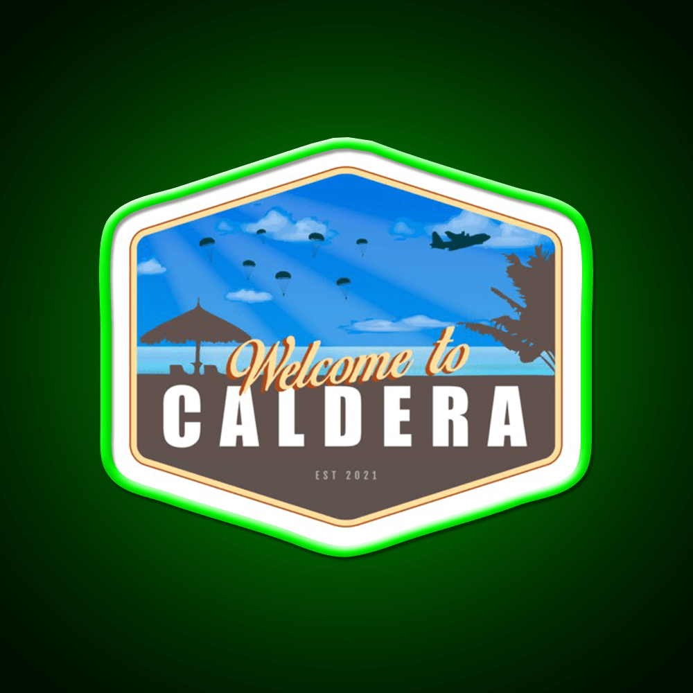 Warzone Welcome To Caldera Welcome Led Neon Sign Open Sign Rgb Color - Shineneon