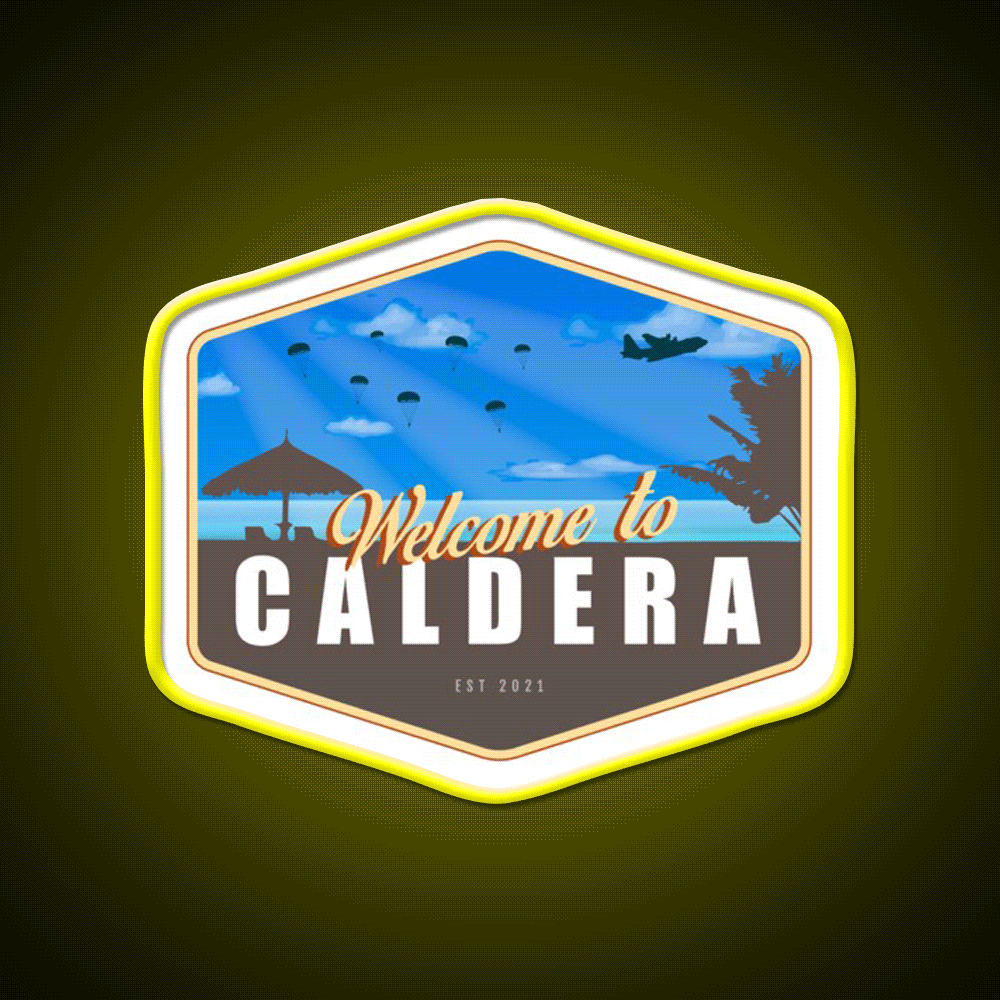 Warzone Welcome To Caldera Welcome Led Neon Sign Open Sign Rgb Color - Custom LED neon sign front view