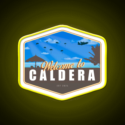 Warzone Welcome To Caldera Welcome Led Neon Sign Open Sign Rgb Color - Custom LED neon sign front view