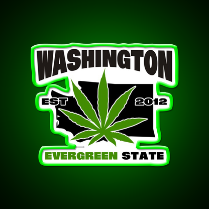 Washington Weed Hemp Inspired Green Leaf Led Neon Sign Rgb Color - LED neon sign view 8