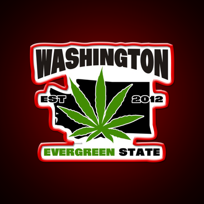 Washington Weed Hemp Inspired Green Leaf Led Neon Sign Rgb Color - LED neon sign view 10