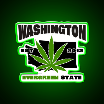 Washington Weed Hemp Inspired Green Leaf Led Neon Sign Rgb Color - Shineneon