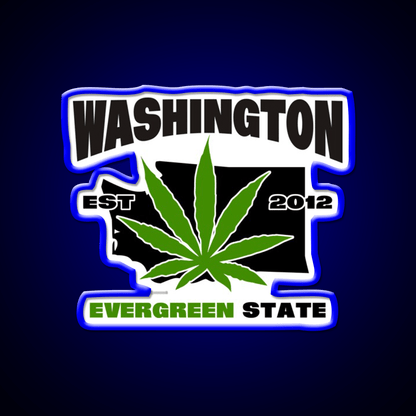 Washington Weed Hemp Inspired Green Leaf Led Neon Sign Rgb Color - Shineneon