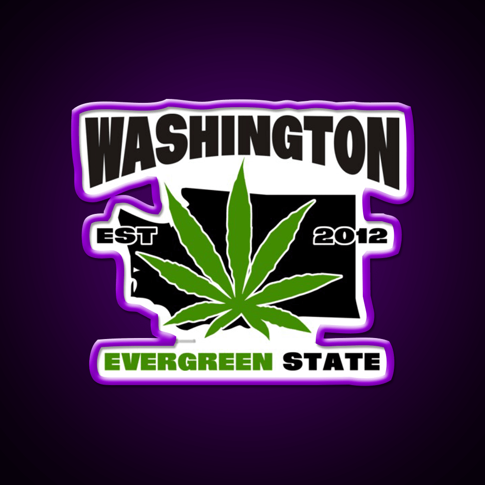 Washington Weed Hemp Inspired Green Leaf Led Neon Sign Rgb Color - Shineneon