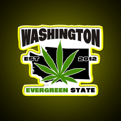 Washington Weed Hemp Inspired Green Leaf Led Neon Sign Rgb Color - Shineneon