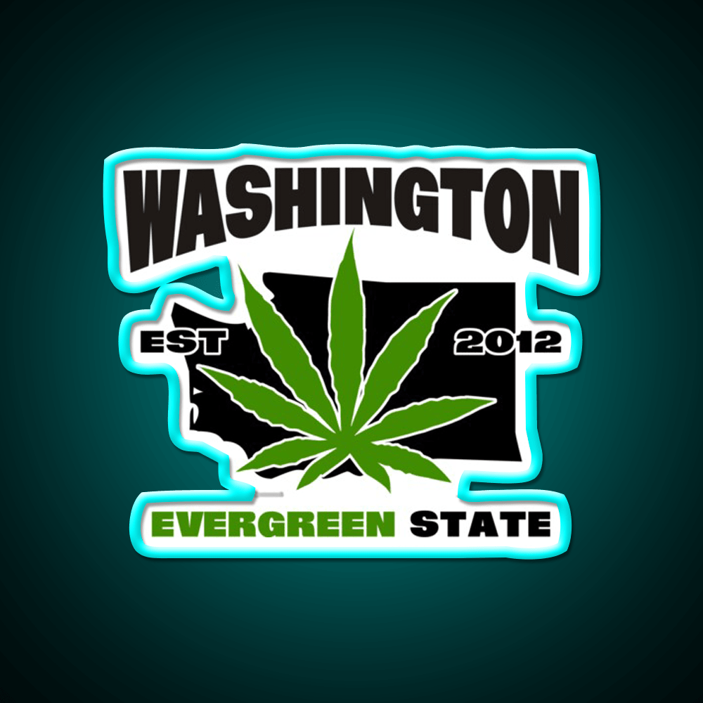 Washington Weed Hemp Inspired Green Leaf Led Neon Sign Rgb Color - Shineneon