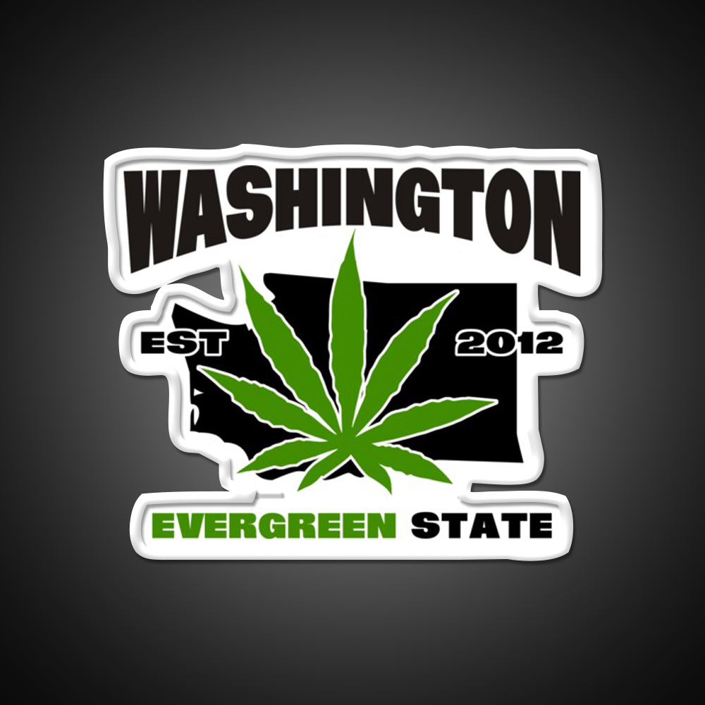 Washington Weed Hemp Inspired Green Leaf Led Neon Sign Rgb Color - LED neon sign view 11
