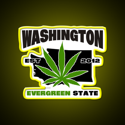 Washington Weed Hemp Inspired Green Leaf Led Neon Sign Rgb Color - LED neon sign view 7