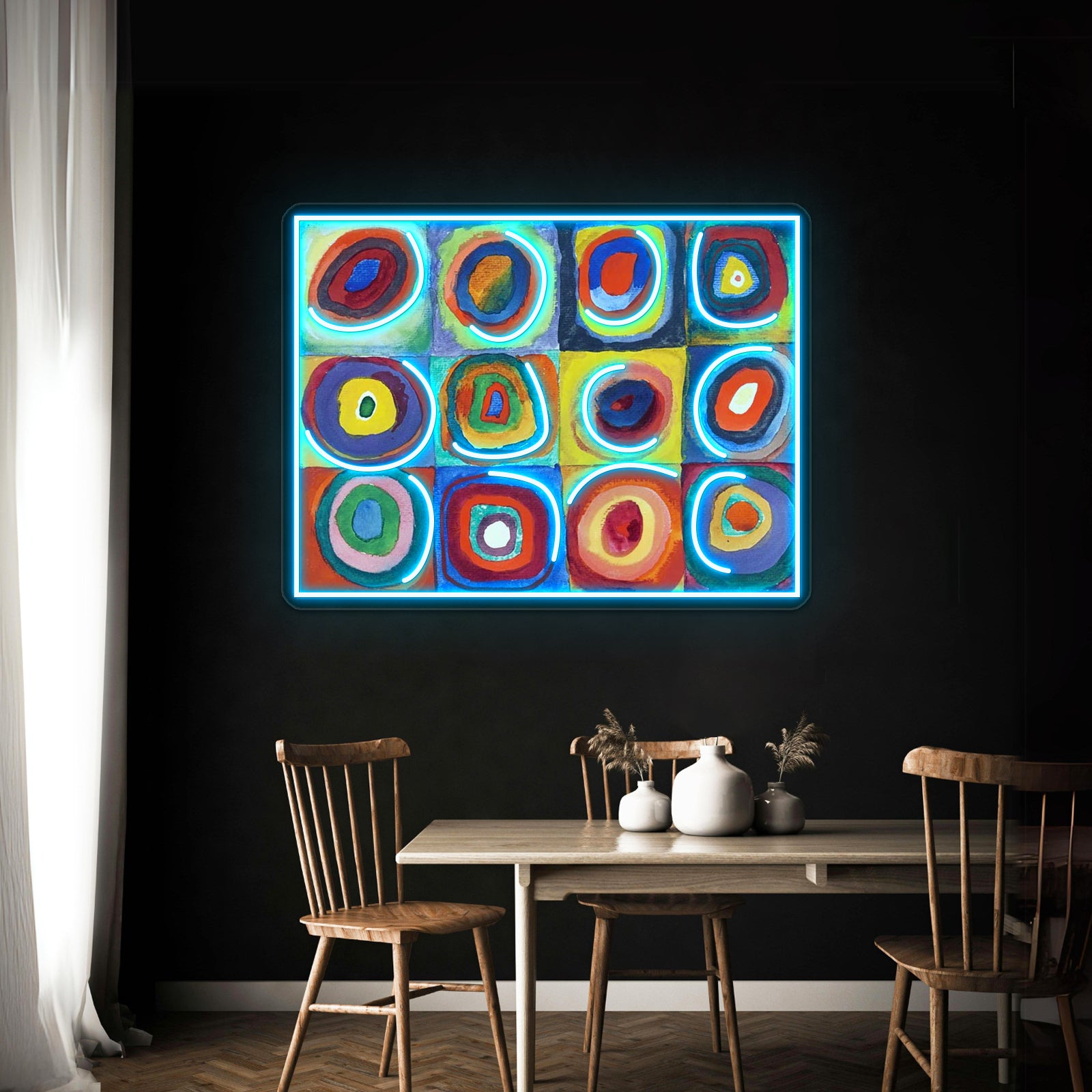 Wassily Kandinsky Color Study Squares With Concentric Circles Wall Artwork Neon Signs | Shineneon