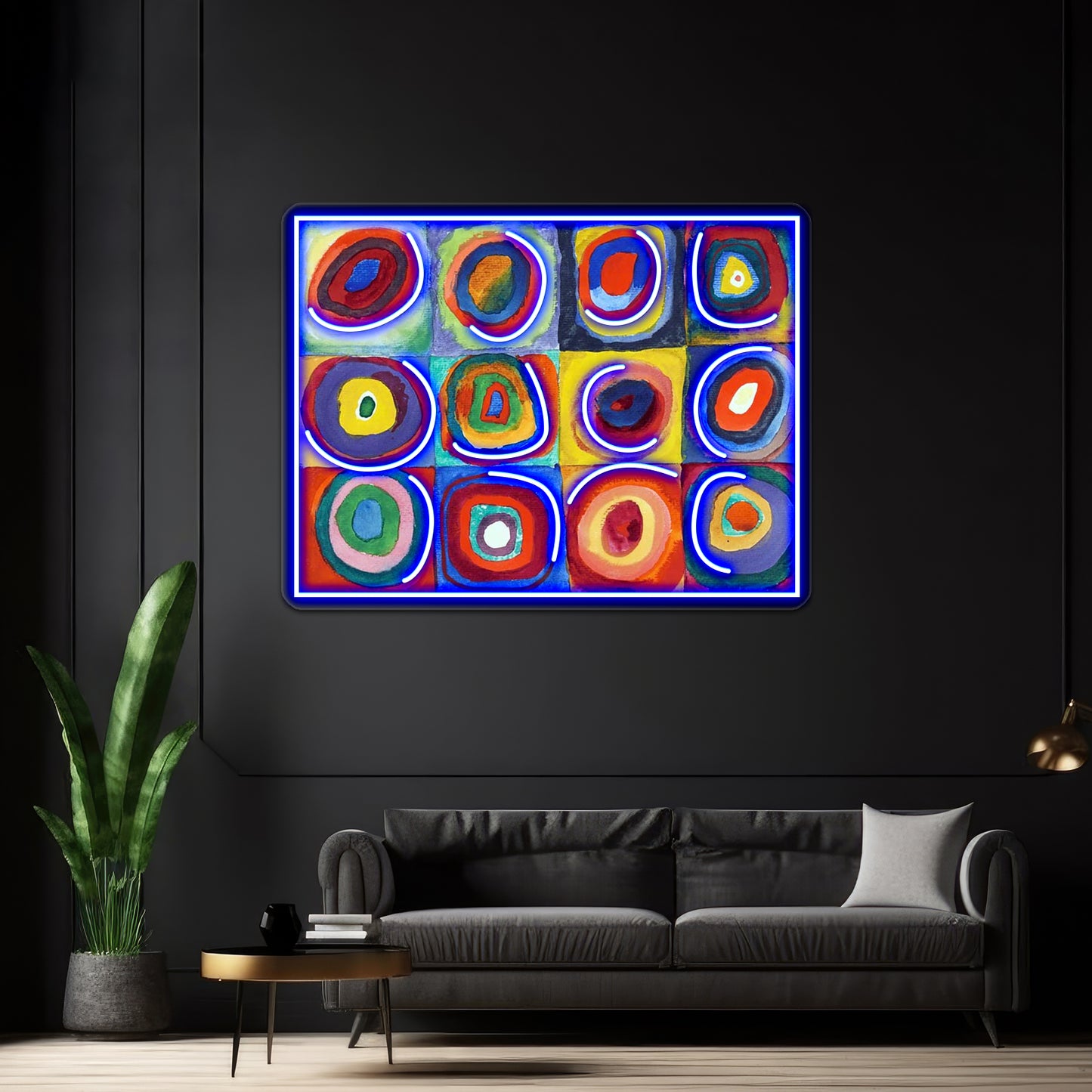 Wassily Kandinsky Color Study Squares With Concentric Circles Wall Artwork Neon Signs