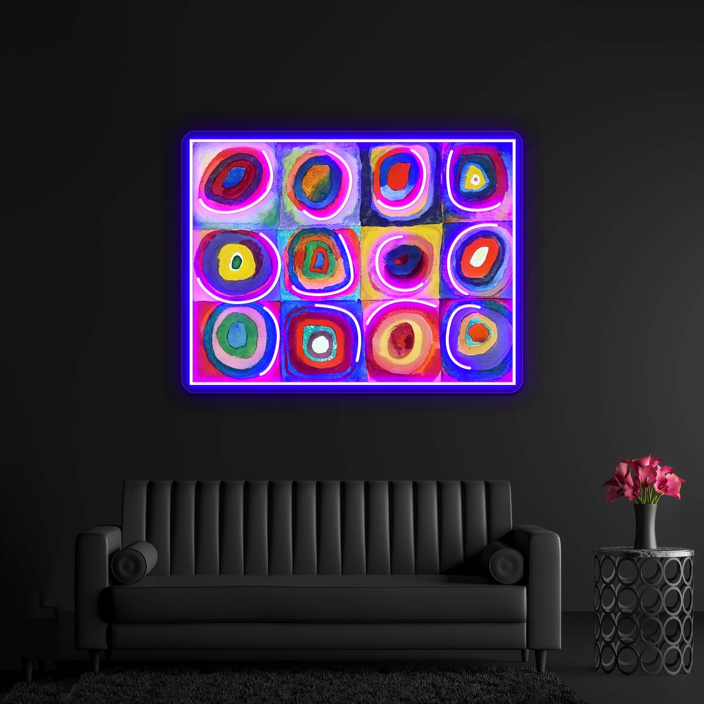 Wassily Kandinsky Color Study Squares With Concentric Circles Wall Artwork Neon Signs