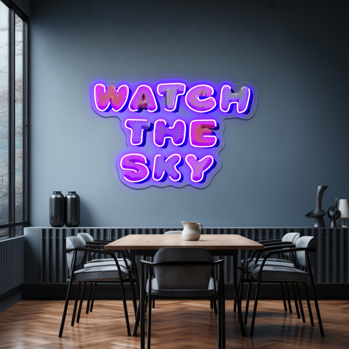 Watch The Sky Artwork Neon Signs Custom