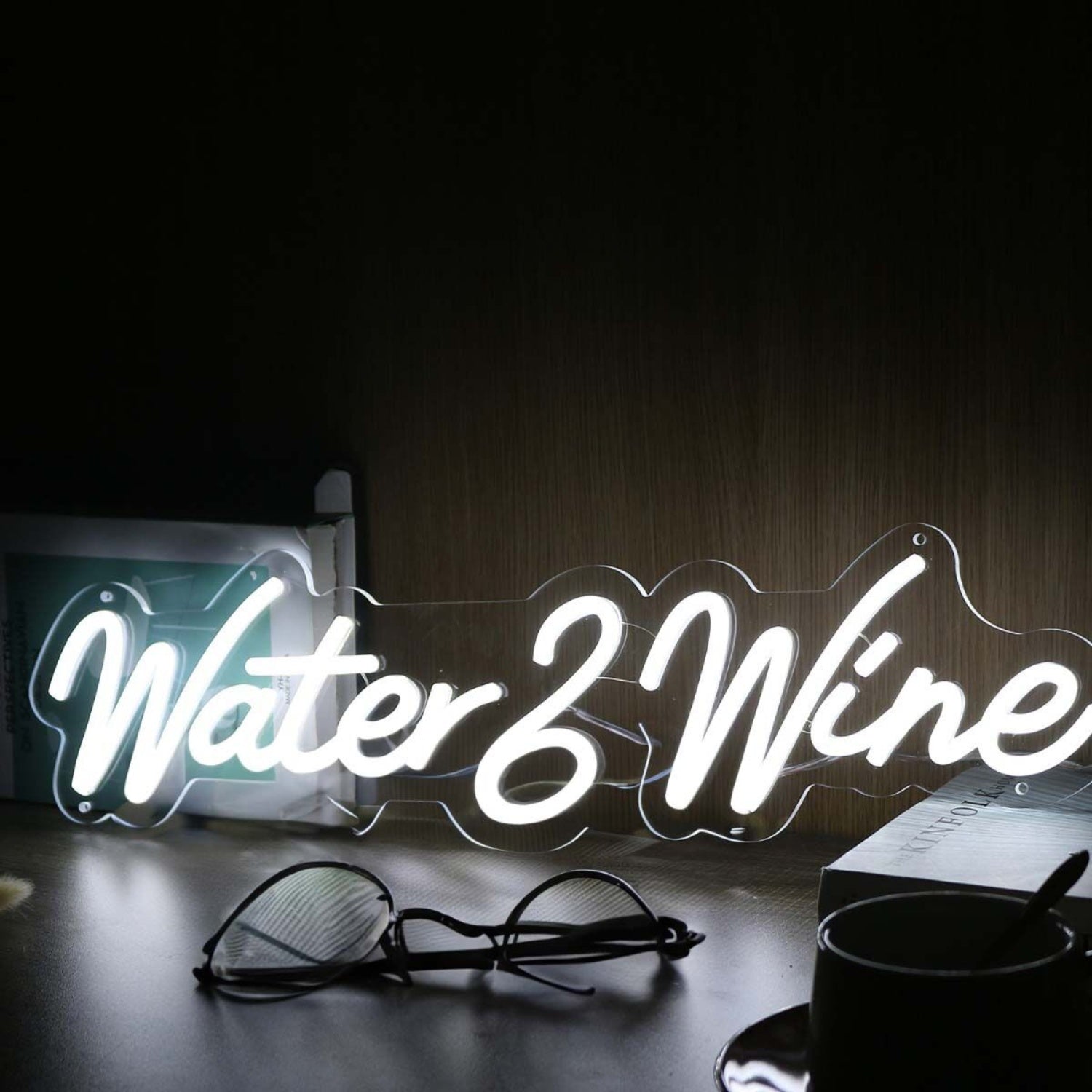 Water 2 Wine White Led Neon Sign | Shineneon