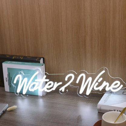 Water 2 Wine White Led Neon Sign | Shineneon