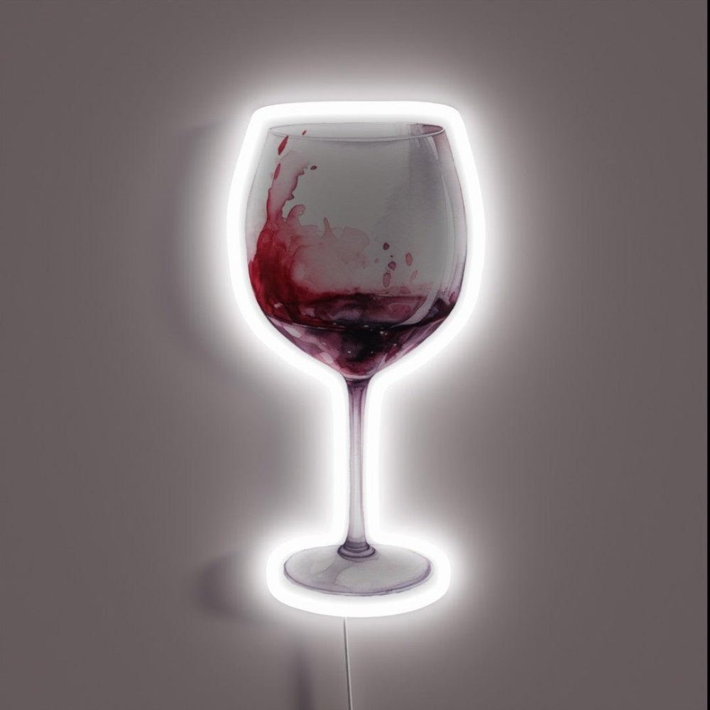 Water Color Drawing Of A Glass Of Red Wine Rgb Led Neon Sign - Shineneon