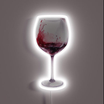 Water Color Drawing Of A Glass Of Red Wine Rgb Led Neon Sign - Shineneon