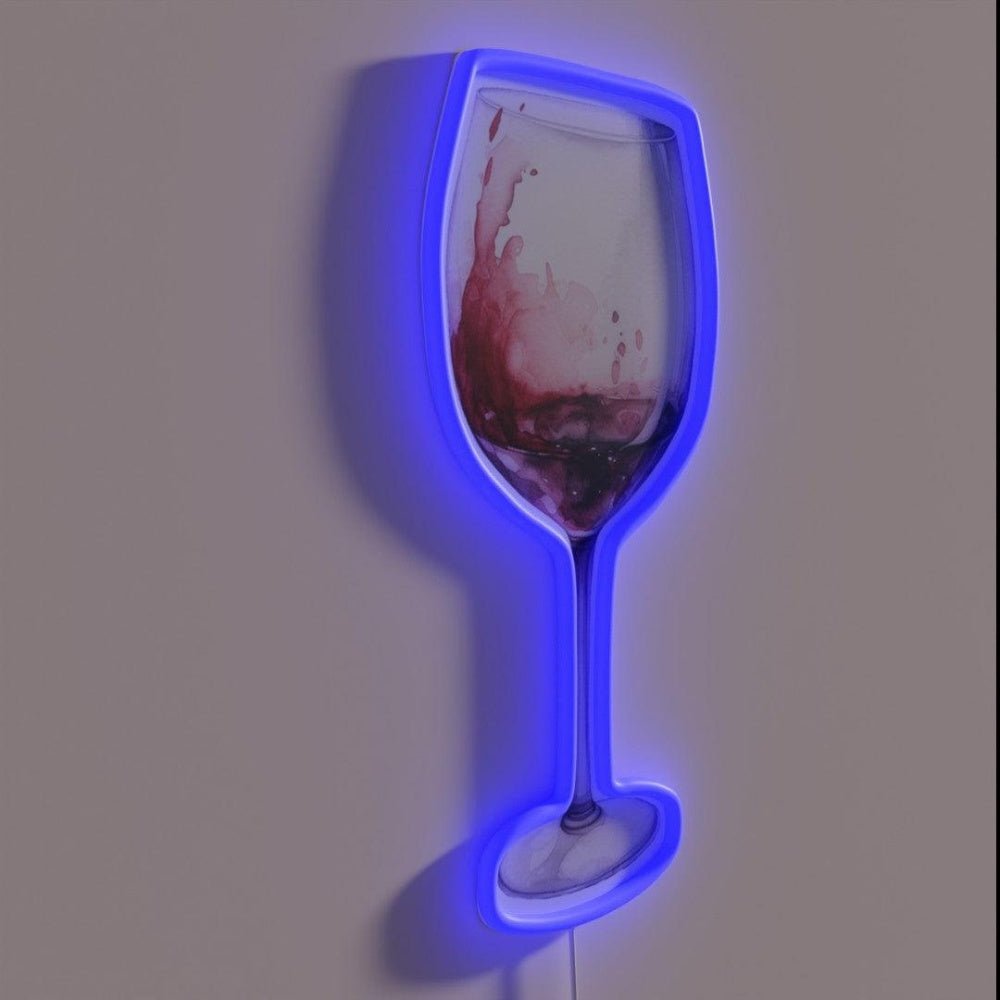 Water Color Drawing Of A Glass Of Red Wine Rgb Led Neon Sign - Shineneon