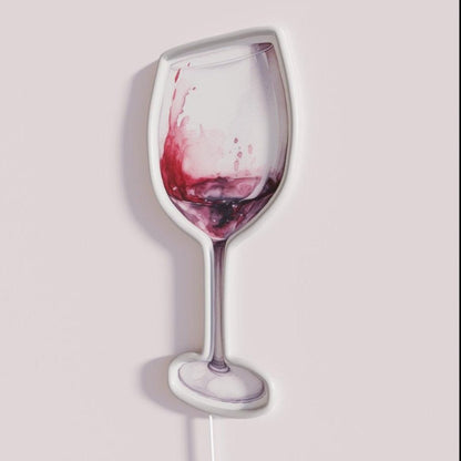 Water Color Drawing Of A Glass Of Red Wine Rgb Led Neon Sign - Shineneon