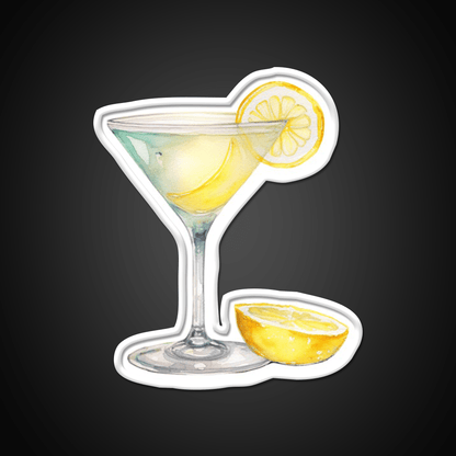 Water Color Drawing Of A Lemondrop Cocktail Bar Decor Led Neon Sign Rgb Color - Shineneon