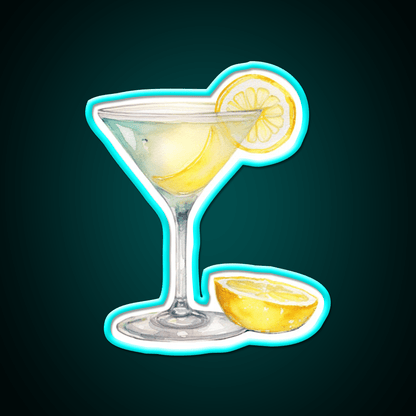 Water Color Drawing Of A Lemondrop Cocktail Bar Decor Led Neon Sign Rgb Color - Shineneon